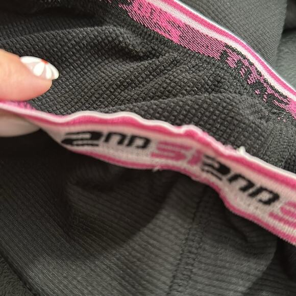 2ND SKIN Black Pink Performance Waffle Layering Legging Pants Bottoms Size Large - Picture 9 of 9